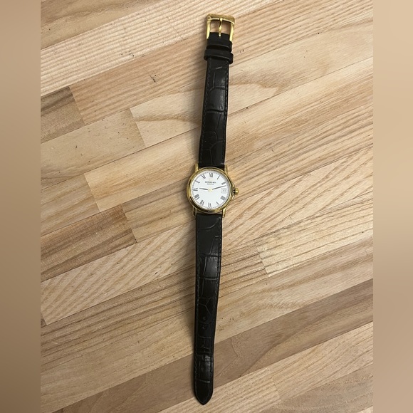 Raymond Weil Geneve Ladies Watch Ultra Rare 18K Gold Plated Case White Dial - Picture 8 of 17